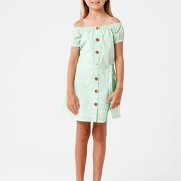 KATE & OSCAR Girls Off-Shoulder Cotton A-Line Dress-image-38