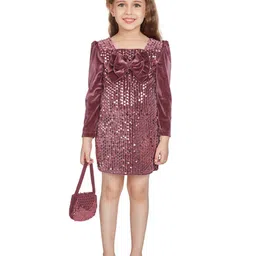 Peppermint Embellished Square Neck Knee Length A-Line Dress-image-29