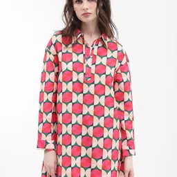 RAREISM Floral Print Bell Sleeve A-Line Dress-image-35