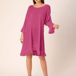 DressBerry V-Neck Crepe A-Line Dress-image-54