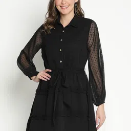 DRAAX Fashions Black Shirt Dress-image-94