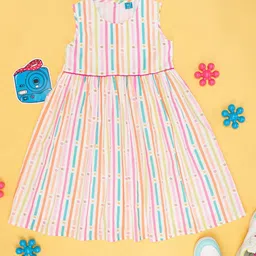 YU by Pantaloons Girls Striped Printed Round Neck Cotton A-Line Dress-image-19