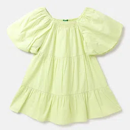 United Colors of Benetton Round Neck Tiered A-Line Cotton Dress-41
