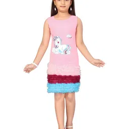 Aarika Pink Floral Net A-Line Dress-8