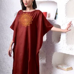 LetsDressUp Wheel Floral Printed Kimono Sleeves Kaftan Midi Dress-image-70