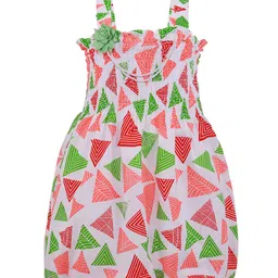 Wish Karo Girls Red & Green Printed A-Line Dress-picture-18