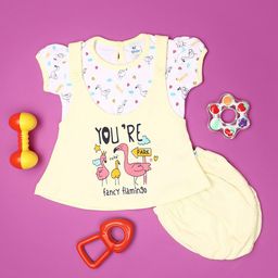 V-Mart Girls Printed Cotton Pinafore Dress-58