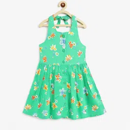 Campana Girl Floral Printed Halter Neck Sleeveless A-Line Dress-picture-16