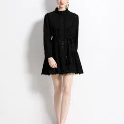 JC Collection Self Design Fit & Flare Dress-image-92