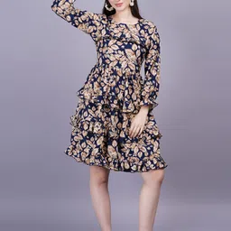 KALINI Women Floral Print Fit & Flare Dress-41
