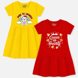 YK X Trampoline Pack of 2 Print Cotton Fit & Flare Dress-image-86
