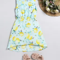 Lazy Shark Floral Printed Sleeveless Fit & Flare Dress-46