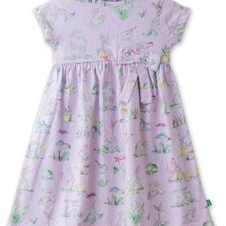 JusCubs Girls Conversational Printed Bow Cotton A-Line Dress-image-22
