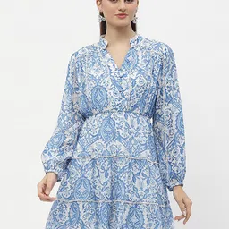 Madame Floral Printed Fit & Flare Dress-image-89