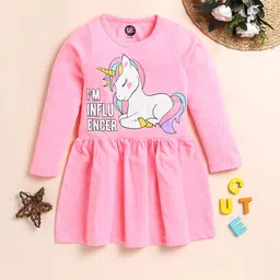 YK Girls Graphic Printed Fit & Flare Cotton Dress-image-37