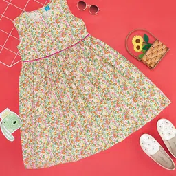 YU by Pantaloons Girls Floral Printed Pure Cotton Fit & Flare Dress-picture-30