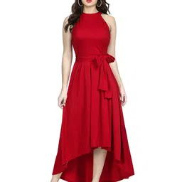 BAESD Red Fit & Flare Dress-image-1