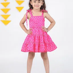 Budding Bees Girls Polka Dot Printed Fit & Flare Dress-picture-41