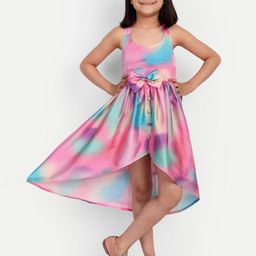 TILISM Girls Satin Fit & Flare Dress-56