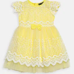Bella Moda Girls Sequinned Embellished Satin Fit & Flare Dress-picture-53