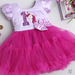 Pink Chick Girls Embellished Satin Fit & Flare Tulle Dress-image-63