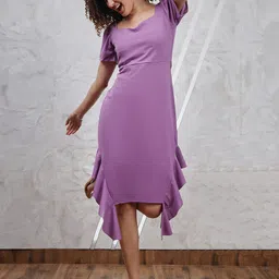Athena Ruffled Sweetheart Neck Fit & Flare Dress-image-55