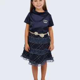 One Friday Girls Checked Fit & Flare Dress-42