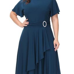Samsara Couture Flared Sleeve Fit & Flare Dress-image-62
