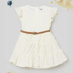 max Girls Flutter Sleeve Fit & Flare Dress-23