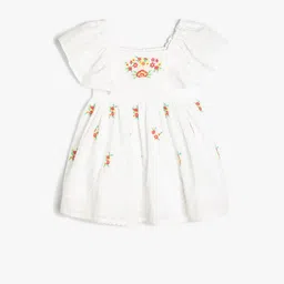 Koton Floral Flutter Sleeve Fit & Flare Dress-image-51
