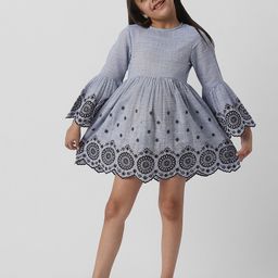 Nauti Nati Girls Embroidered Flared Sleeve Fit & Flare Dress-image-22