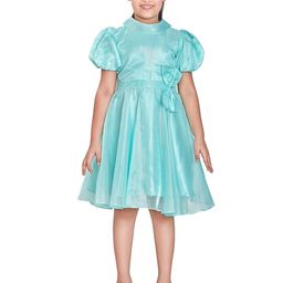 Peppermint Girls Puff Sleeve Bow Fit & Flare Dress-image-70