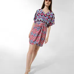 ONLY Abstract Printed Extended Sleeves Wrap Dress-picture-2