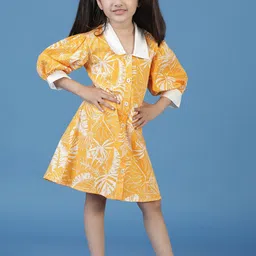 TALES & STORIES Girls Floral Printed Cotton A-Line Dress-picture-25