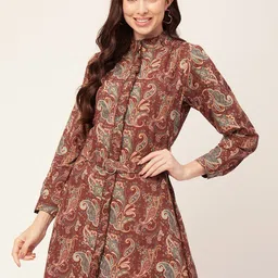 Moomaya Ethnic Print A-Line Dress-image-15