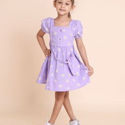House of Spades Floral Print Puff Sleeve Fit & Flare Dress-image-95
