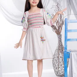 Peppermint Square Neck Print Puff Sleeve Fit & Flare Dress-30