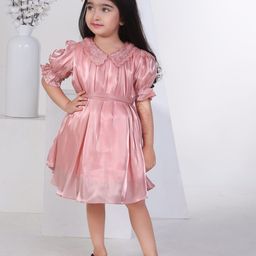 Peppermint Peter Pan Collar Puff Sleeve Fit & Flare Dress-49