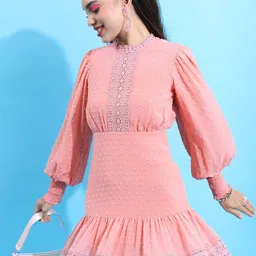 Tokyo Talkies Rose Puff Sleeve Fit & Flare Dress-picture-49