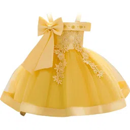 StyleCast Girls Yellow Floral Embellished Shoulder Straps Fit & Flare Dress-image-60