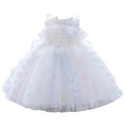 StyleCast White Embellished Self Design Flared Fit & Flare Dress-32