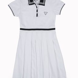 Gini and Jony Girls Colourblocked Shirt Collar Fit & Flare Dress-49