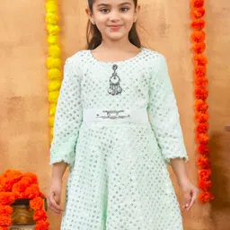 Aarika Floral Print Woollen Fit & Flare Dress-image-31