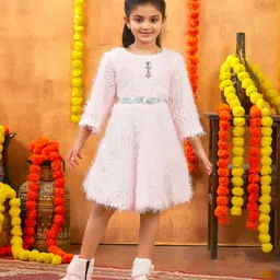 Aarika Embellished Woollen Fit & Flare Dress-image-86