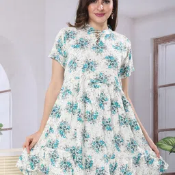 EASY MOM Women Floral Printed Fit & Flare Dress-picture-58