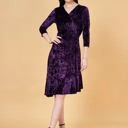 Annabelle by Pantaloons V-Neck Asymmetric Fit & Flare Dress-image-44
