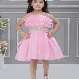Ministitch Girls organza Fit & Flare Dress-15