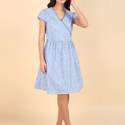 House Of Zelena Women Floral Print Maternity Fit & Flare Dress-image-24