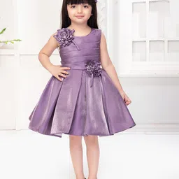 Ministitch Girls Round Neck Sleeveless Fit & Flare Dress-image-33