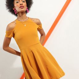 Veni Vidi Vici Cold-Shoulder Fit & Flare Dress-image-68